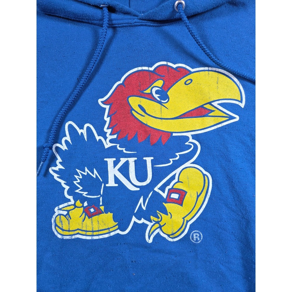 Jerzees Kansas Jayhawks‎ Hoodie XL Blue Mens NCAA KU NuBlend Pullover